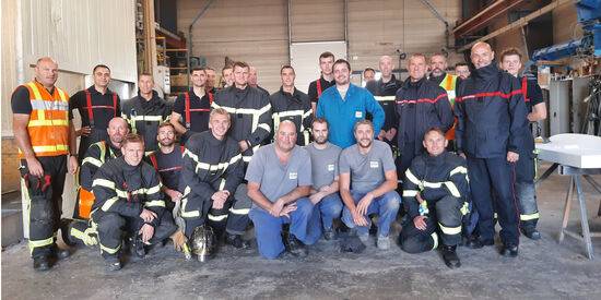 Firefighters in action in Loroux-Bottereau